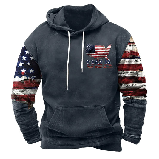SHAOBGE Log Into My Account Vintage Hoodies For Men Men Sweatshirts Graphic American Flag Hoodies For Men Usa Graphic Hooded Sweatshirts Drawstring Western Ethnic Boys Pullover Tops Navy Large
